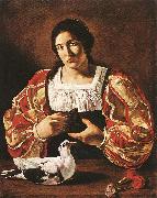 CECCO DEL CARAVAGGIO Woman with a Dove sdv Germany oil painting reproduction